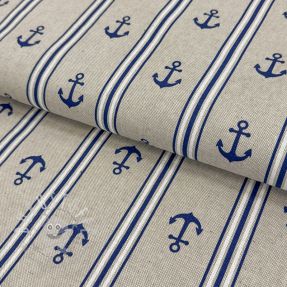 Dekostoff Linenlook Anchor navy