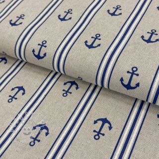 Dekostoff Linenlook Anchor navy
