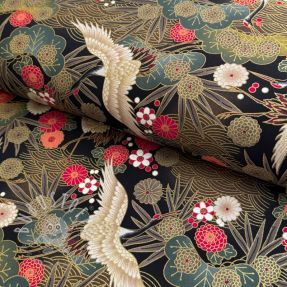 Baumwollstoff JAPAN Misaki noir