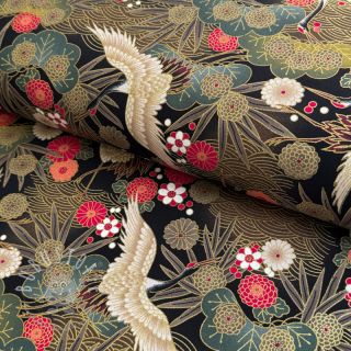 Baumwollstoff JAPAN Misaki noir