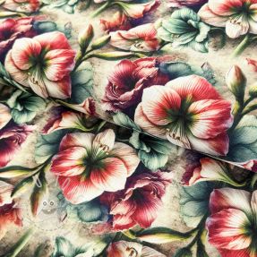Viskosestoff leinen Azalea design A digital print