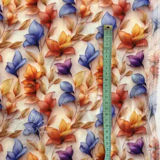 Viskosestoff RAYON POPLIN Leafs design D digital print