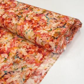 Viskosestoff RAYON POPLIN Oil painted flowers design F digital print