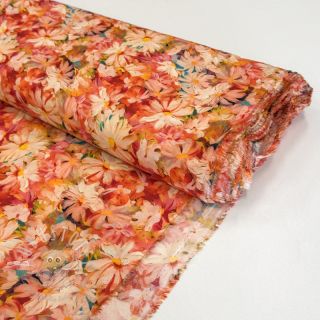 Viskosestoff RAYON POPLIN Oil painted flowers design F digital print