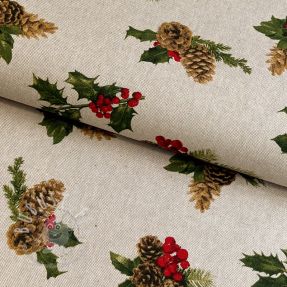 Dekostoff Linenlook Pine needles and cones