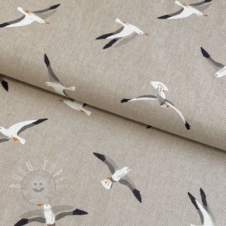 Dekostoff Linenlook Seagull Flying
