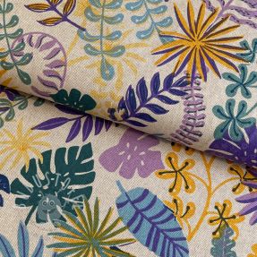 Dekostoff Linenlook Joyful Leaves