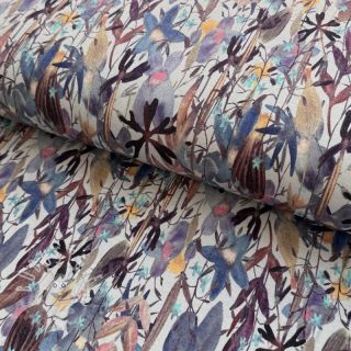Jersey VISCOSE Vibrant forest grey digital print