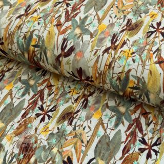 Jersey VISCOSE Vibrant forest brown digital print