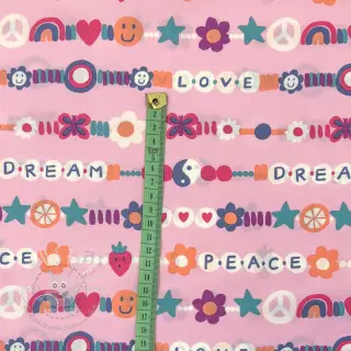 Baumwollstoff Love dream pink