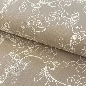 Double gauze/musselin EMBROIDERY Climbing flowers beige