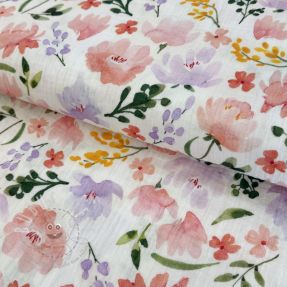 Double gauze/musselin Big summer flowers digital print