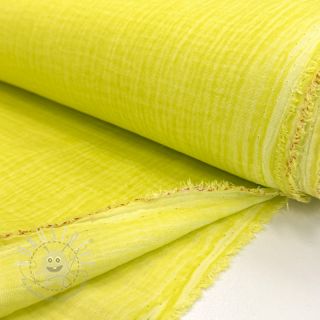 Double gauze/musselin Vintage neon yellow