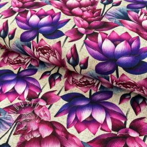 Viskosestoff leinen Marigold design D digital print