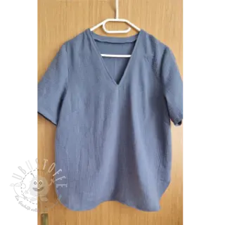 Double gauze/musselin jeans blue