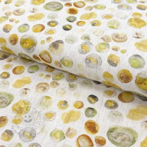 Viskosestoff leinen Natural Lin Livy yellow digital print