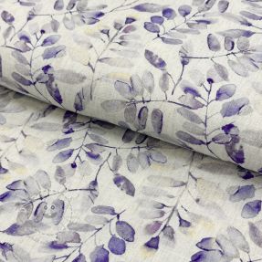 Viskosestoff leinen Natural Lin Lissy purple digital print