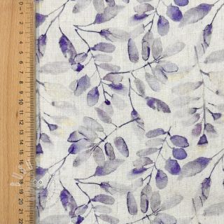 Viskosestoff leinen Natural Lin Lissy purple digital print