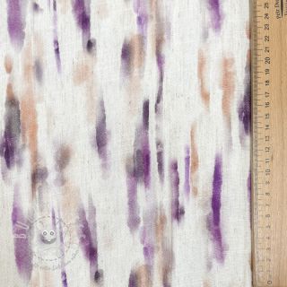 Viskosestoff leinen Natural Lin Lina purple digital print