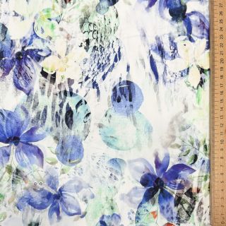 Baumwollstoff SATIN Maui blue digital print