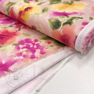 Baumwollstoff SATIN Kauai pink digital print