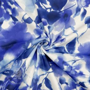 Baumwollstoff SATIN Kauai blue digital print