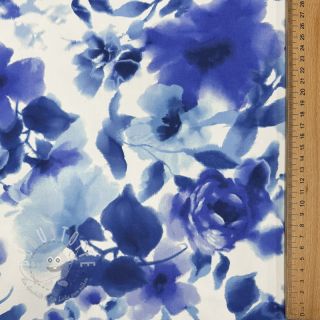 Baumwollstoff SATIN Kauai blue digital print