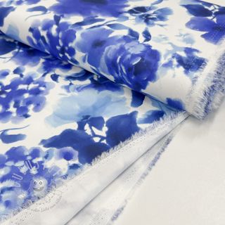 Baumwollstoff SATIN Kauai blue digital print