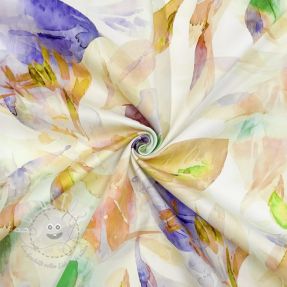 Baumwollstoff SATIN Hawaii yellow digital print