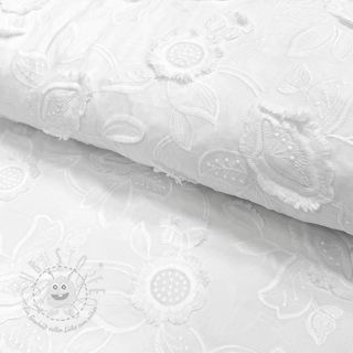 Baumwollstoff EMBROIDERY Catchy Swingy white