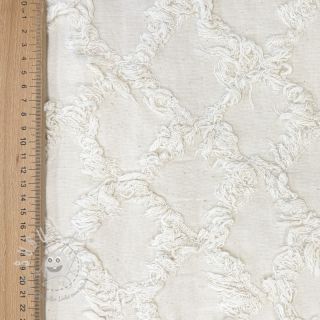 Baumwollstoff Ruffled Diamonds ecru