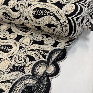 Baumwollstoff EMBROIDERY Anouk black
