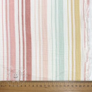 Double gauze/musselin Beach Stripe red