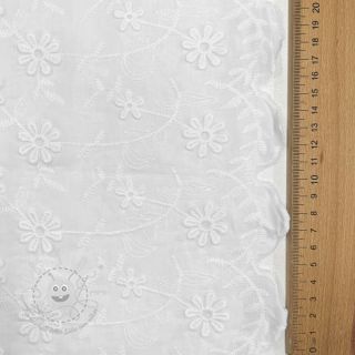 Baumwollstoff EMBROIDERY Catchy daisy white