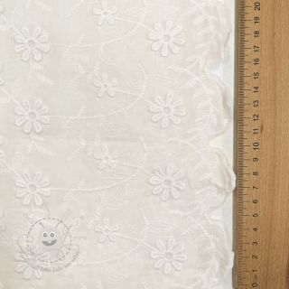 Baumwollstoff EMBROIDERY Catchy daisy off white