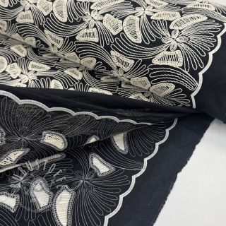 Baumwollstoff EMBROIDERY Amia black
