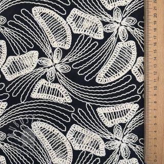 Baumwollstoff EMBROIDERY Amia black