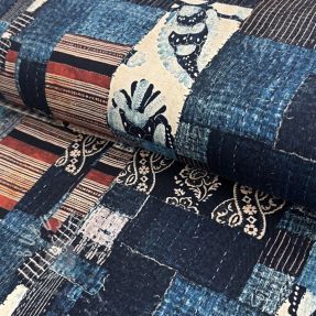 Baumwollstoff TWILL DENIM Mix print design B