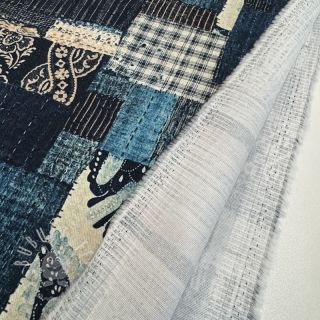 Baumwollstoff TWILL DENIM Mix print design B