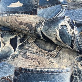 Baumwollstoff TWILL DENIM Mix print design C
