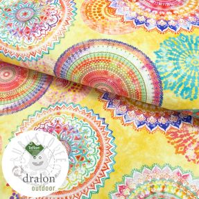 Outdoor Dekostoff mit Teflon-Finish MANDALA WATERCOLOUR YELLOW