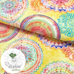 Outdoor Dekostoff mit Teflon-Finish MANDALA WATERCOLOUR YELLOW