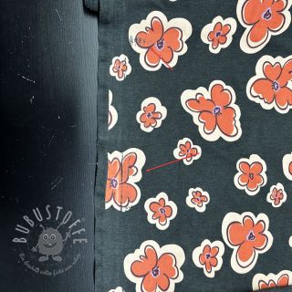 Jersey Flowers anthracite melange 2.Klasse