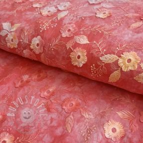 Baumwollstoff TIE DYE EMBROIDERY Poppy design K