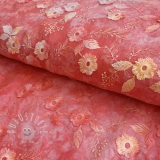 Baumwollstoff TIE DYE EMBROIDERY Poppy design K