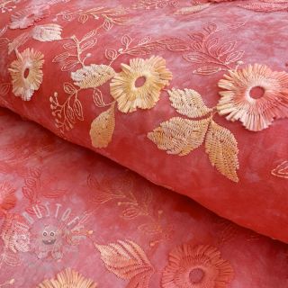 Baumwollstoff TIE DYE EMBROIDERY Poppy design K
