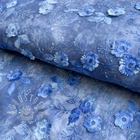Baumwollstoff TIE DYE EMBROIDERY Poppy design L