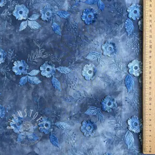 Baumwollstoff TIE DYE EMBROIDERY Poppy design L