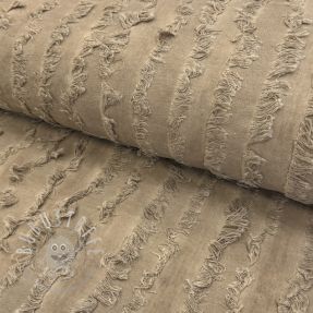 Baumwollstoff mit Leinen Vintage Fringe Stripe naturals
