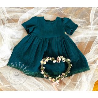 Double gauze/musselin dark cyan